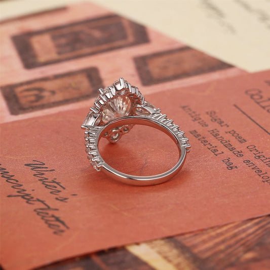 Stunning 4.5 CT Oval Moissanite Engagement Ring with Halo & Pave Design 2
