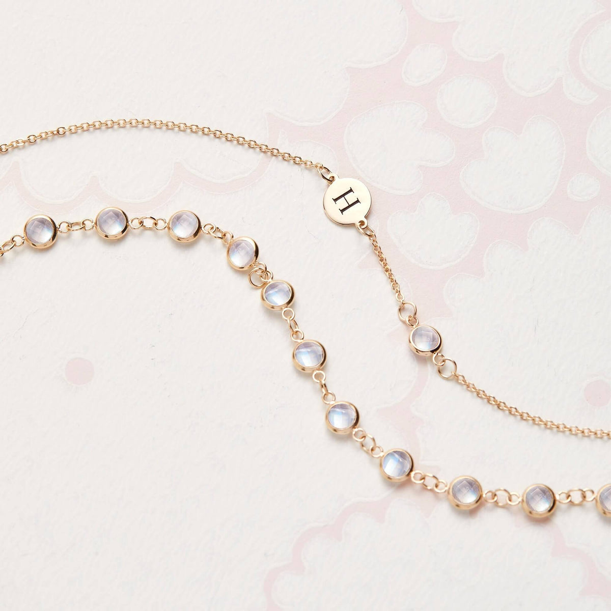 0.25 CT Round Moonstone Lab Made Diamond-June Birthstone Chain Bracelet 5