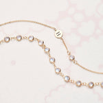 0.25 CT Round Moonstone Lab Made Diamond-June Birthstone Chain Bracelet 5