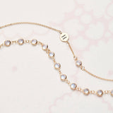 0.25 CT Round Moonstone Lab Made Diamond-June Birthstone Chain Bracelet 5