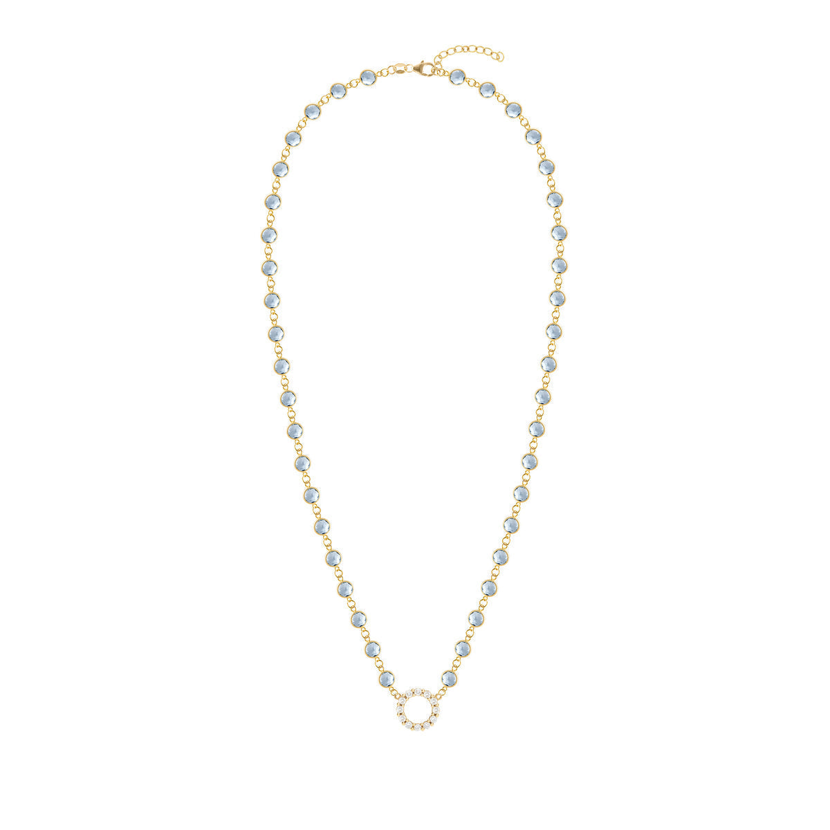1.44 TCW Round Aquamarine Lab Made Diamond- March Birthstone Necklace 4