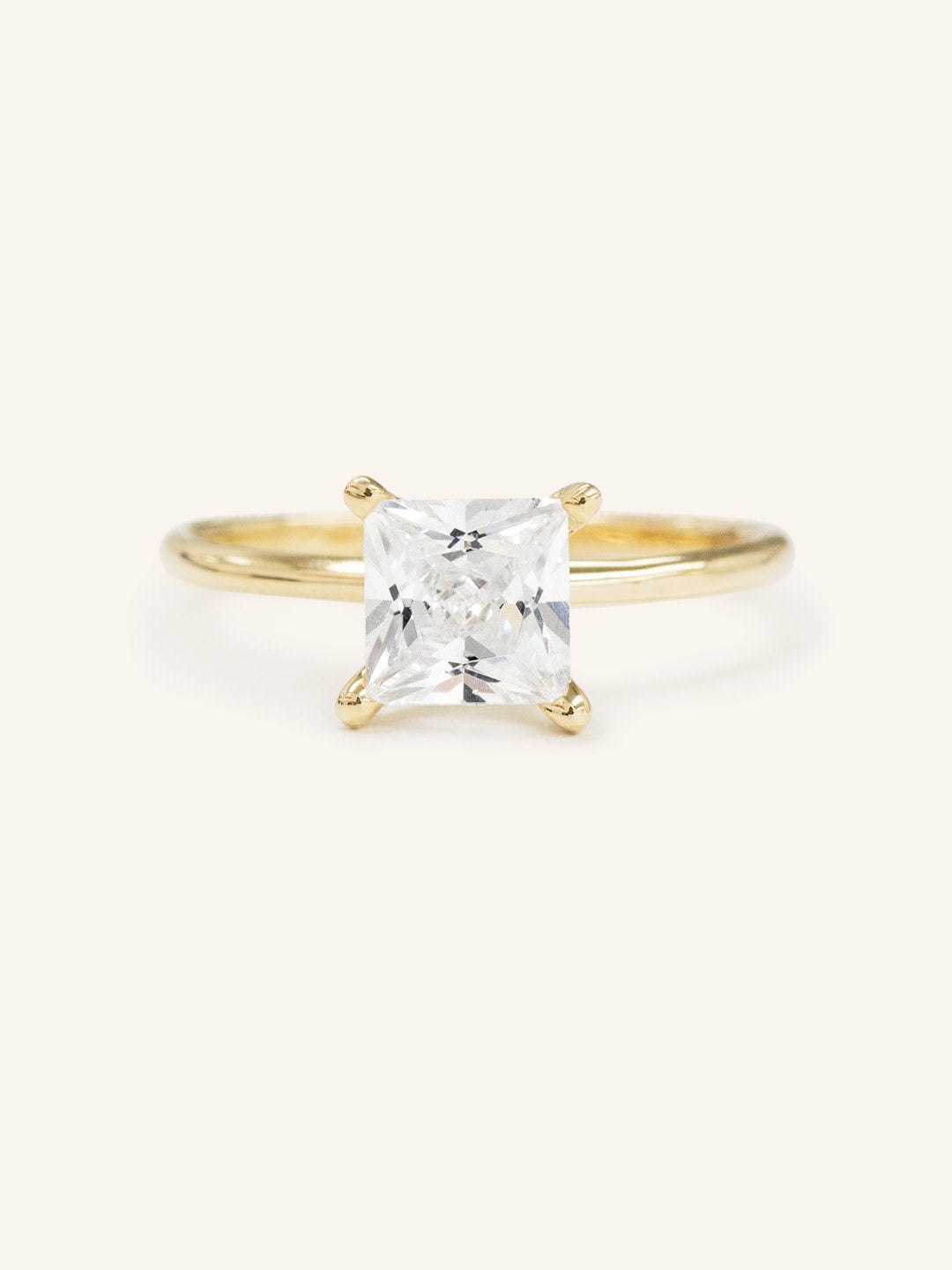Stunning 1 CT Princess Moissanite Engagement Ring With Solitaire Design 1