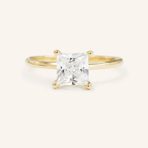 Stunning 1 CT Princess Moissanite Engagement Ring With Solitaire Design