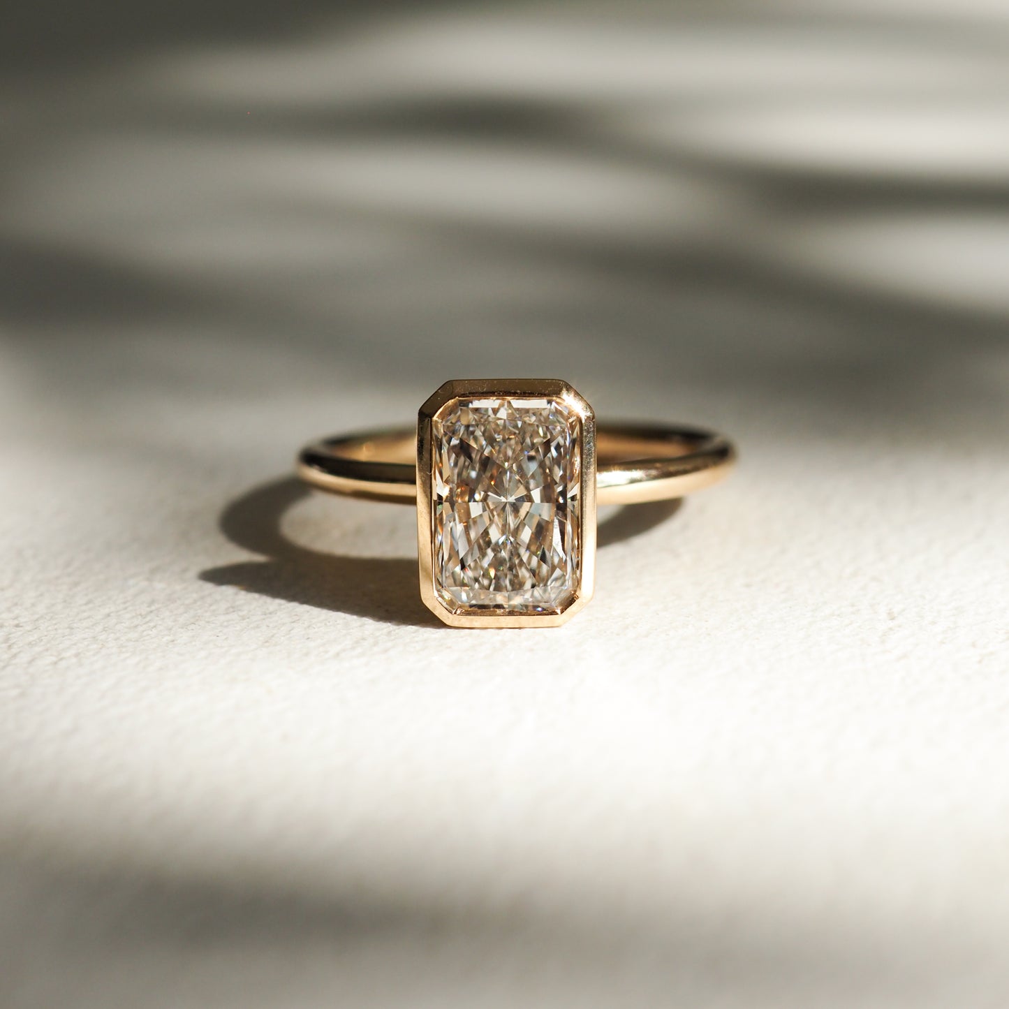 Stunning 2.0 CT Radiant Moissanite Engagement Ring with Bezel Design 1
