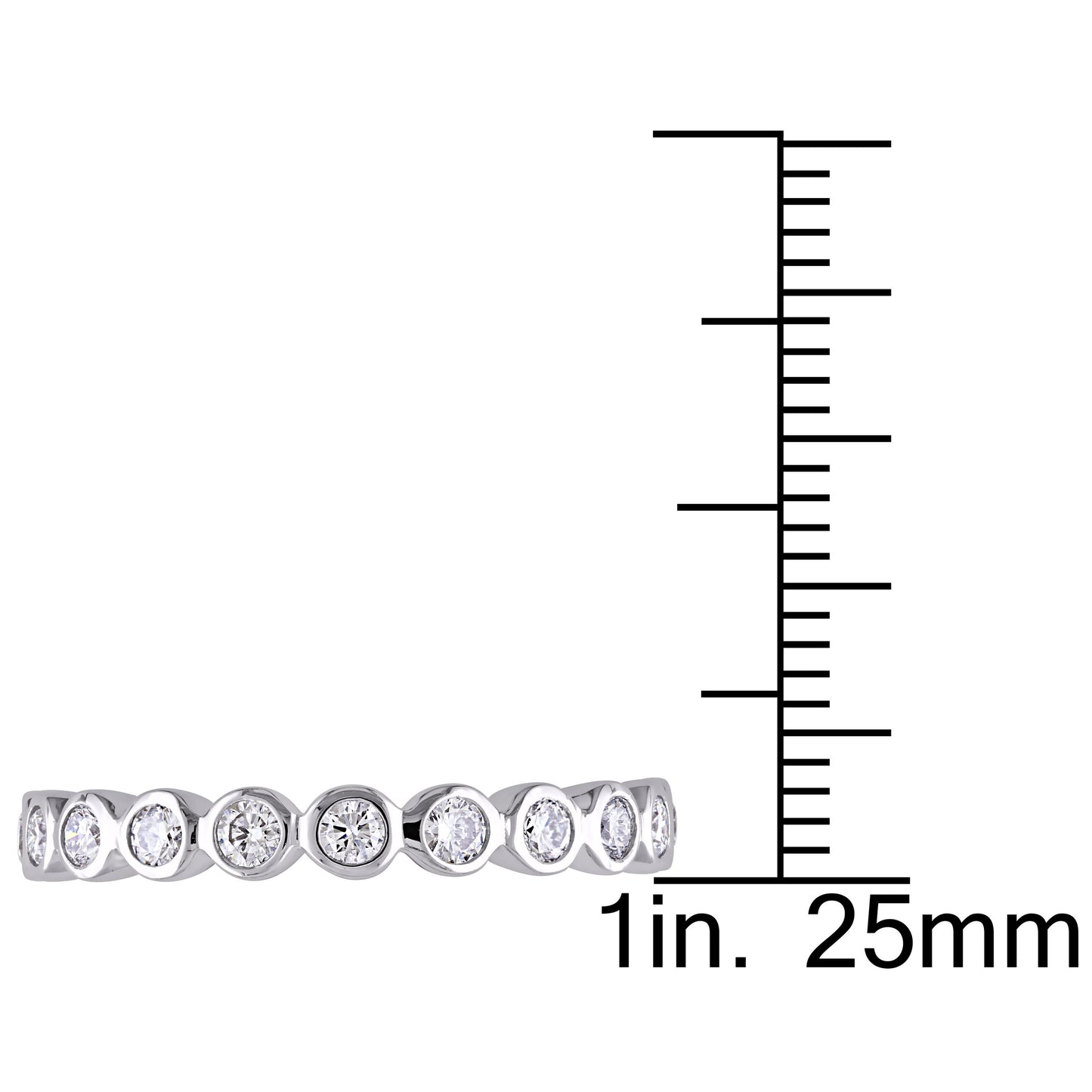 Round Cut Cubic Zirconia in 925 Sterling Silver Wedding Bands 3