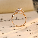 Stunning 2.0 CT Pear Moissanite Engagement Ring with Double Halo & Pave Design 4