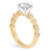 Stunning 0.50-1.50 CT Round Moissanite Engagement Ring with Two Tone & Milgrain Pave Design 3