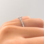 Stunning 1.5 CT Round Moissanite Engagement Ring with Pave & Hidden Halo Design 7