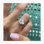 Classic 2.0 CT Emerald Moissanite Engagement Ring with Three Stone Design 5