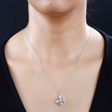 Round Cut Cubic Zirconia in 925 Sterling Silver Necklace 2