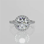 Stunning 2.0 CT Round Moissanite Engagement Ring with Halo & Pave Design 1