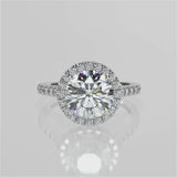 Stunning 2.0 CT Round Moissanite Engagement Ring with Halo & Pave Design 1