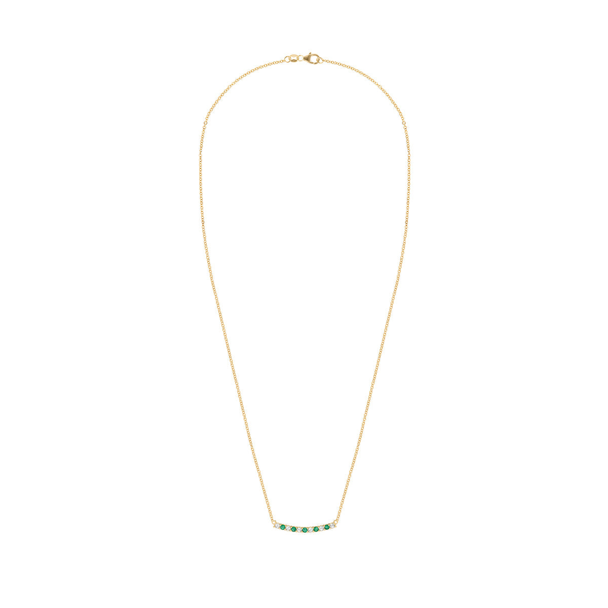 2 CT Round Emerald Lab Made Diamond-May Birthstone Necklace 5