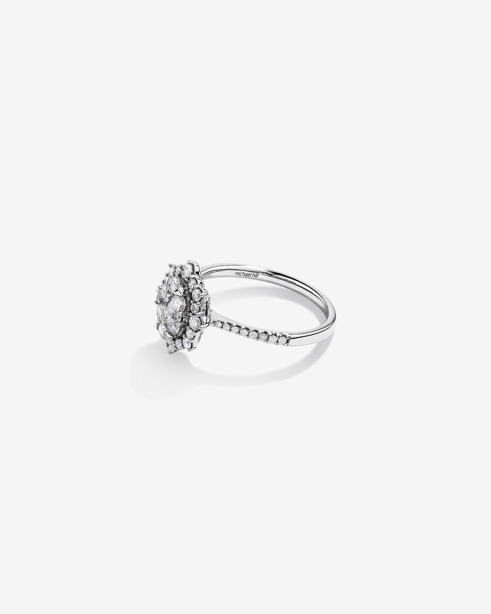 Stunning 0.93 TCW Round Moissanite Engagement Ring With Halo & Pave Design 4
