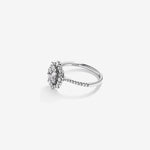 Stunning 0.93 TCW Round Moissanite Engagement Ring With Halo & Pave Design 4