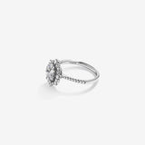 Stunning 0.93 TCW Round Moissanite Engagement Ring With Halo & Pave Design 4
