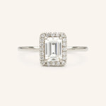 Stunning 1 CT Emerald Moissanite Engagement Ring with Halo Design 5
