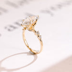 Stunning 1.0 - 2.0 CT Marquise Moissanite Engagement Ring with Hidden Halo Design 3