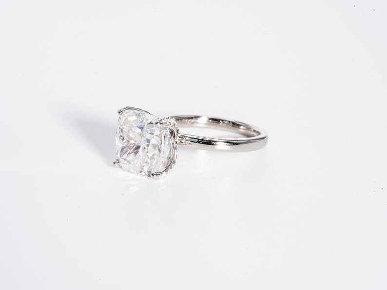 Stunning 4.50 CT Cushion Moissanite Engagement Ring with Solitaire Design 2