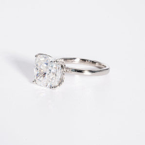 Stunning 4.50 CT Cushion Moissanite Engagement Ring with Solitaire Design