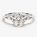 Stunning 1.50 CT Oval Moissanite Engagement Ring with Cluster Design 3
