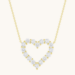 0.40 TCW Round Moissanite Diamond Heart Pendant Necklace in Solid Gold 1