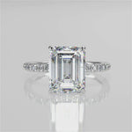 Stunning 2.53 CT Emerald Moissanite Engagement Ring with Pave Design 4