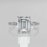 Stunning 2.53 CT Emerald Moissanite Engagement Ring with Pave Design 4