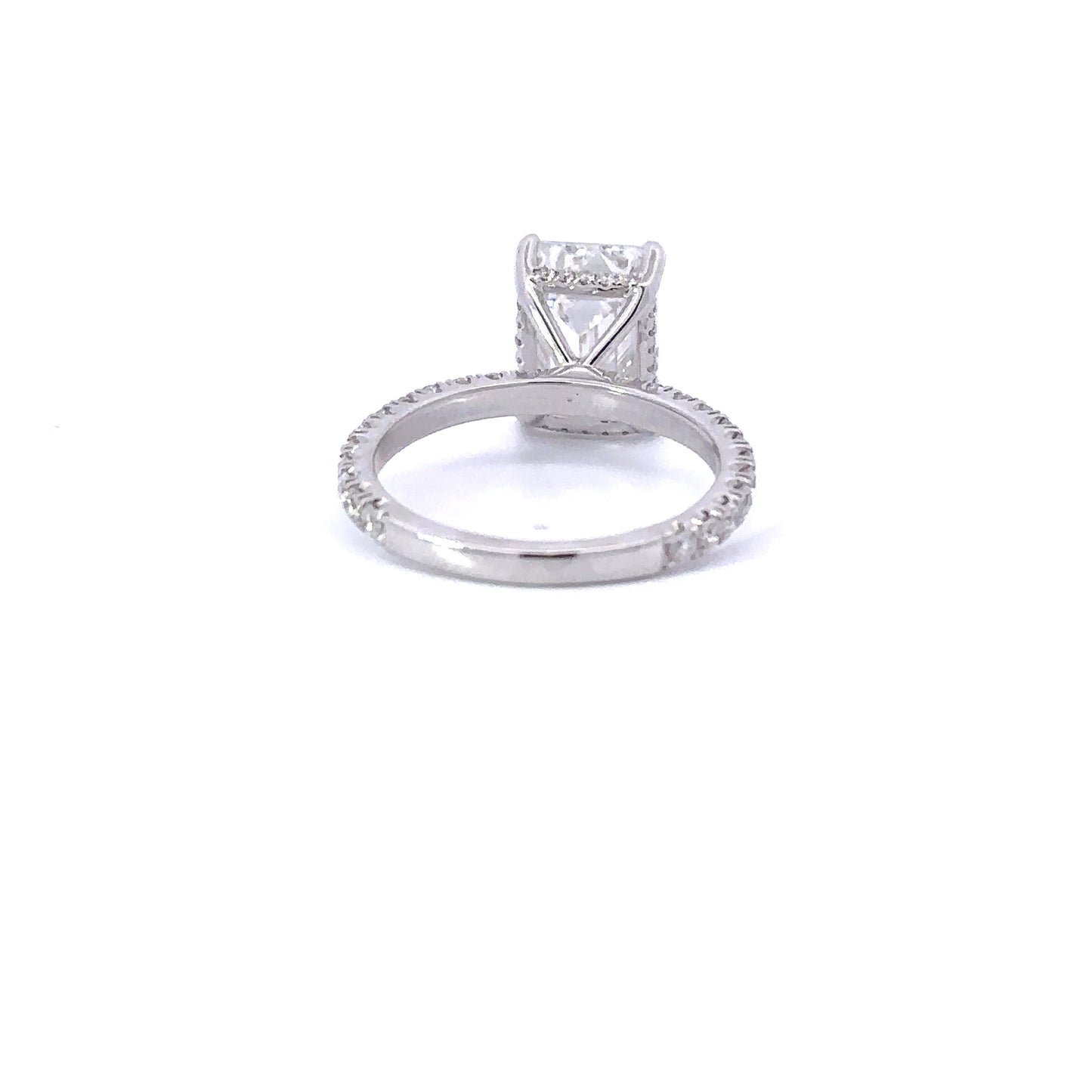 Stunning 3.0 CT Emerald Moissanite Engagement Ring with Hidden Halo Pave Design 3