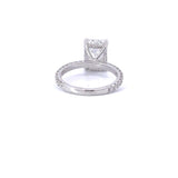 Stunning 3.0 CT Emerald Moissanite Engagement Ring with Hidden Halo Pave Design 3
