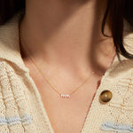 1.0 CT Round Moissanite Diamond Customized MOM Pendant Necklace in Solid Gold 3