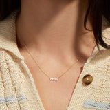 1.0 CT Round Moissanite Diamond Customized MOM Pendant Necklace in Solid Gold 3