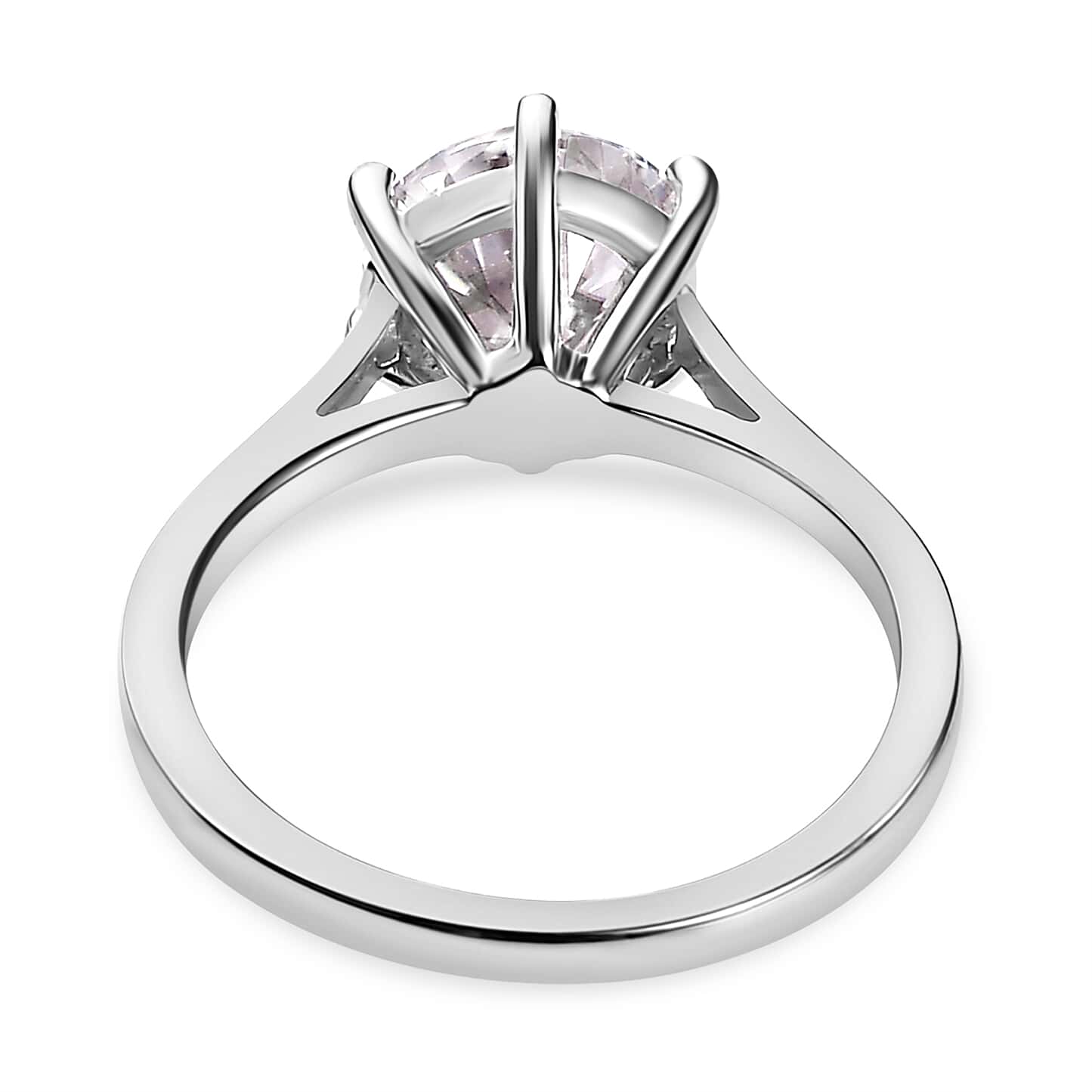 Round Cut Solitaire Style Cubic Zirconia in 925 Sterling Silver Ring 5