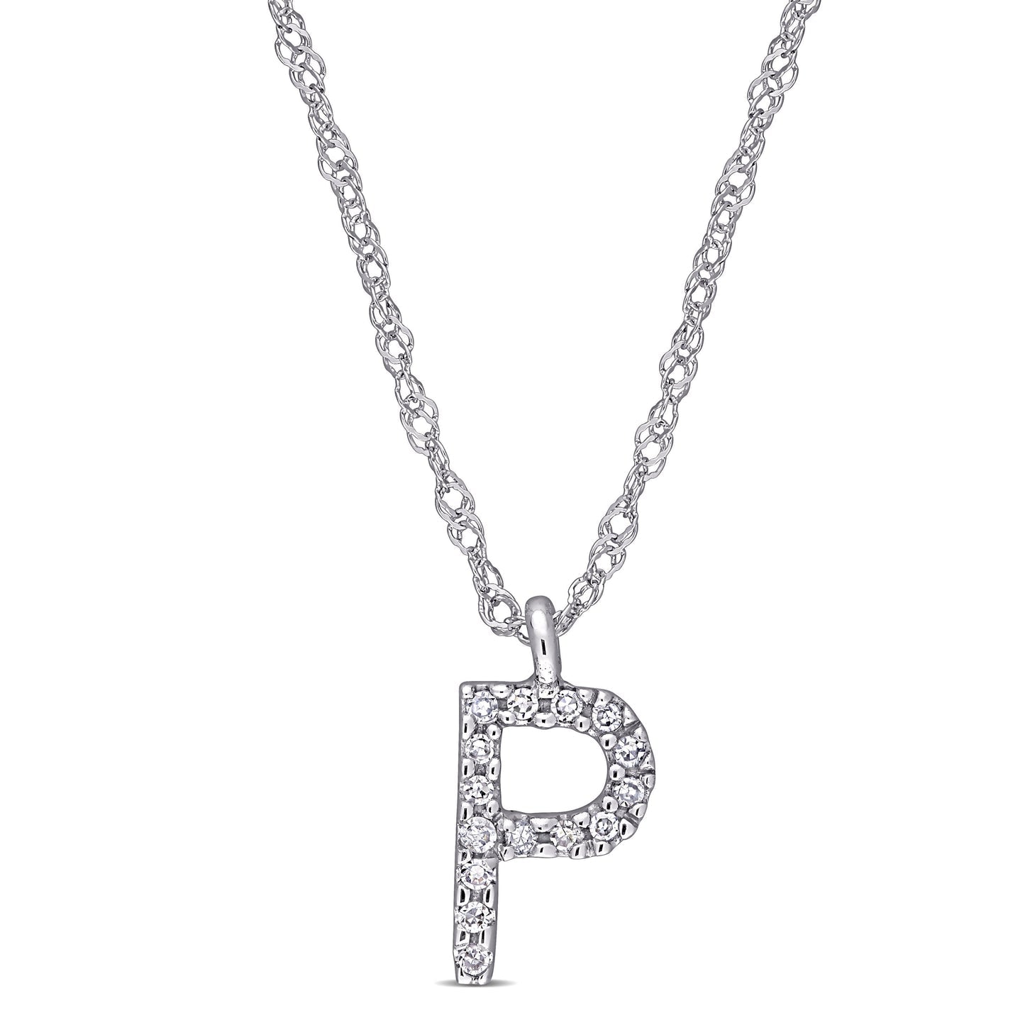 Round Cut Cubic Zirconia in 925 Sterling Silver Necklace 17