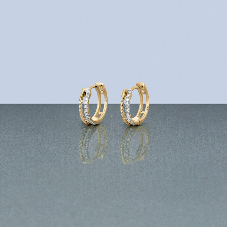 Stunning 0.20 TCW Round Cut Moissanite Hoops Earrings in Gold 5