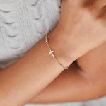 1.50 TCW Round Aquamarine Lab Made Diamond- March Birthstone Bracelet 3