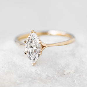 Stunning 1.20 CT Marquise Moissanite Engagement Ring with Solitaire Design