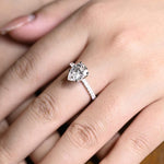 Stunning 1.0 - 2.0 CT Pear Moissanite Engagement Ring with Pave Design 4