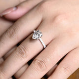 Stunning 1.0 - 2.0 CT Pear Moissanite Engagement Ring with Pave Design 4