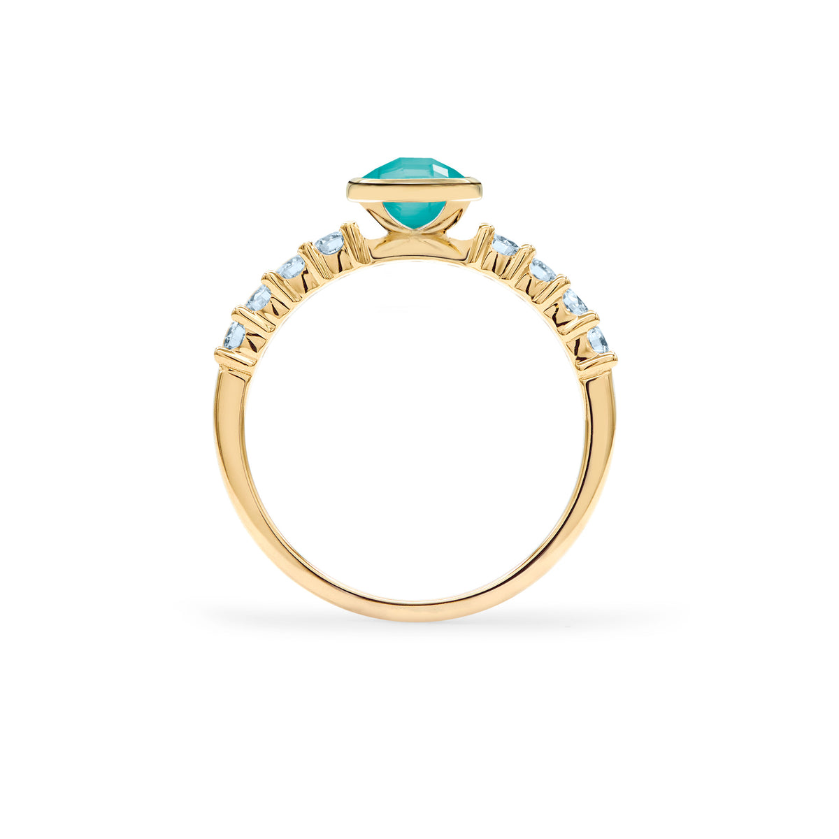 0.90 CT Round Topaz Lab Made Diamond-December Birthstone Engagement Ring 5