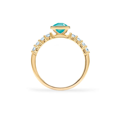 0.90 CT Round Topaz Lab Made Diamond-December Birthstone Engagement Ring 5