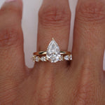 Stunning 0.4 TCW Pear Moissanite Stone in Half Eternity Wedding Bands 5