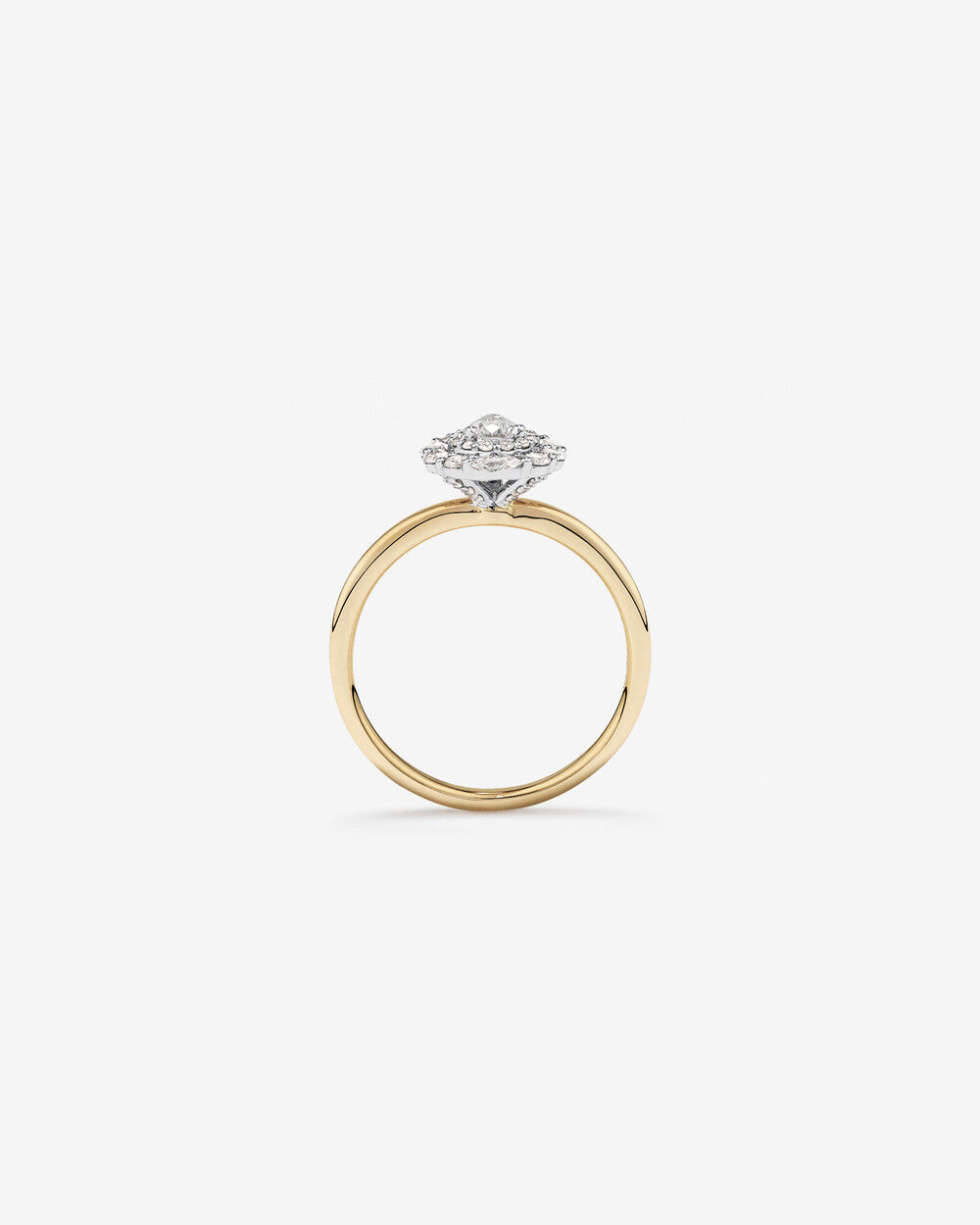 Stunning 0.8 TCW Pear Moissanite Engagement Ring In Cluster Design 2