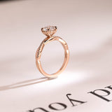 Stunning 0.5 - 1.5 CT Round Moissanite Engagement Ring with Twisted Pave Design 7