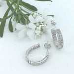 Round Cut Cubic Zirconia in 925 Sterling Silver Earrings 2