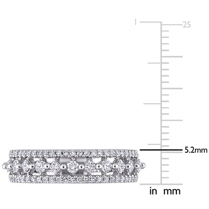 Round Cut Cubic Zirconia in 925 Sterling Silver Wedding Bands 10