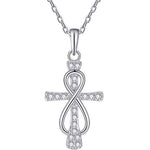 Round Cut Cubic Zirconia in 925 Sterling Silver Necklace 1