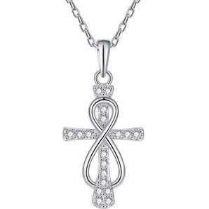 Round Cut Cubic Zirconia in 925 Sterling Silver Necklace