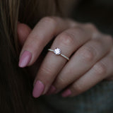 0.50 CT Round Cut Pave CVD F/VVS1 Diamond Engagement Ring 2