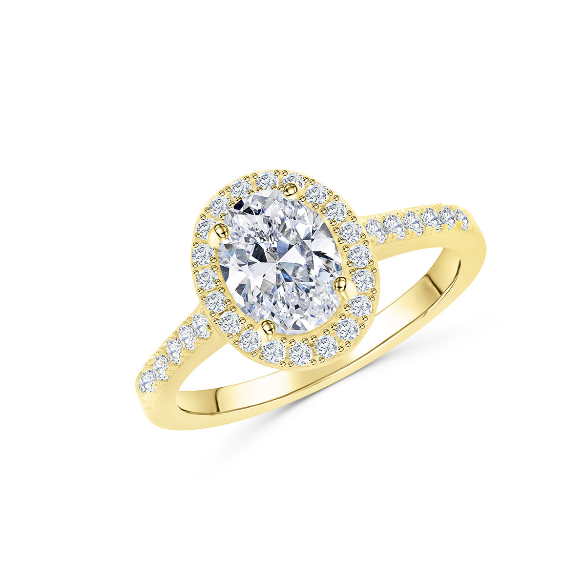 Stunning 1.5 CT Oval Moissanite Engagement Ring in Pave and Halo Design 2